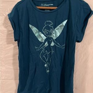 Disney Store Tinkerbell Fairy Blue Size Large Tshirt Top 100% cotton